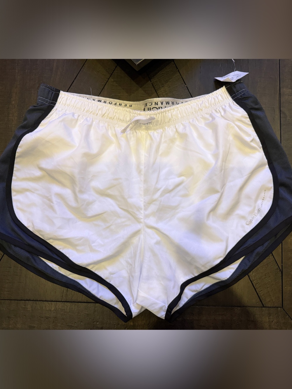 Calvin Klein Performance White Shorts with Black Trim